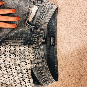 Lacey Denim Acid-Wash Shorts